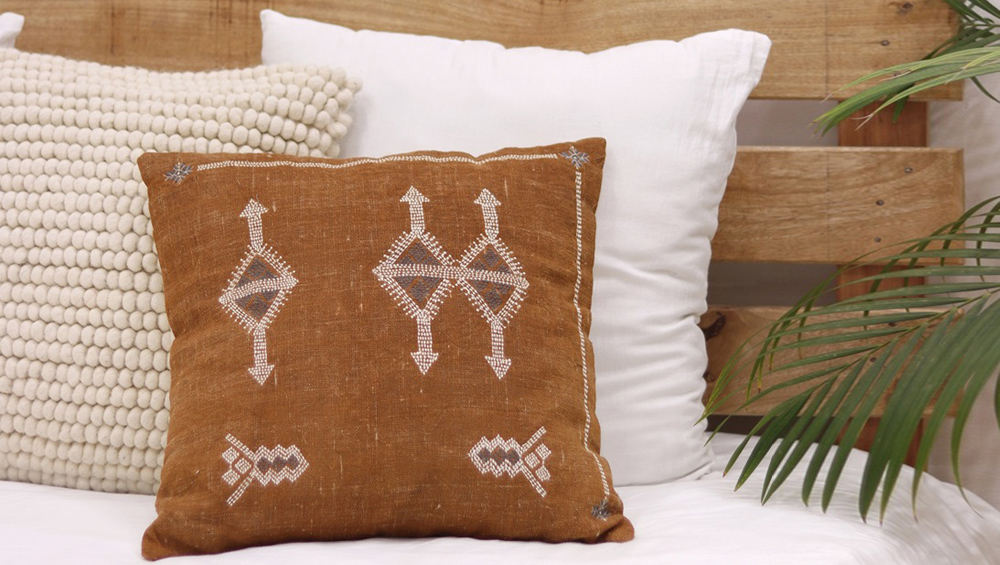 Hand Embroidered Linen Pillowcase