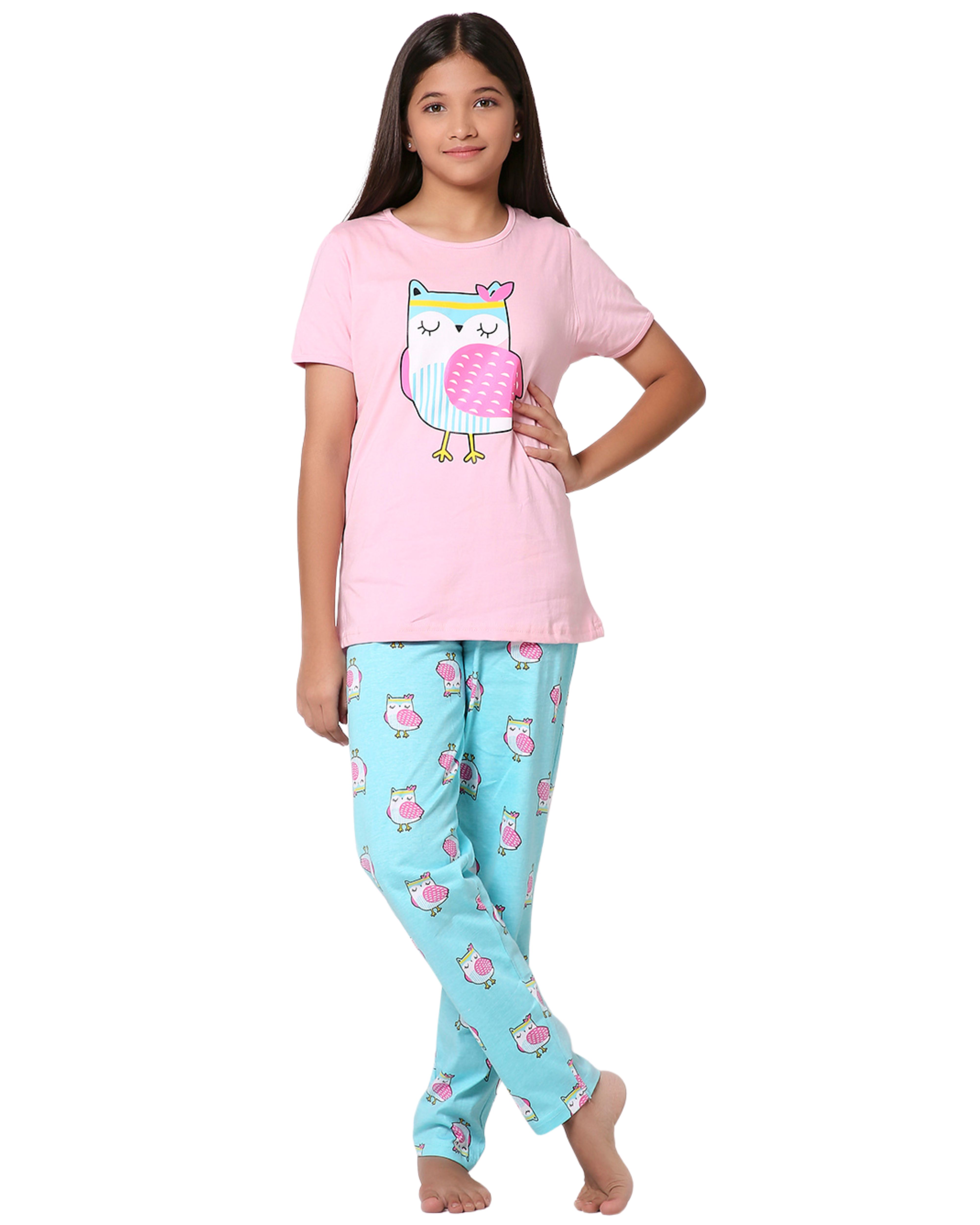 Girls Night Pajama T Shirt Dress Set