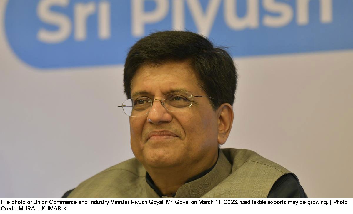 Figures suggesting that textiles exports are up again: Piyush Goyal