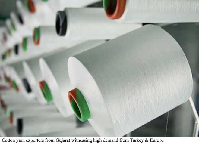 Cotton yarn exporters from Gujarat witnessing high demand from Turkey & Europe