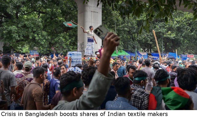 Crisis in Bangladesh Boosts Shares of Indian Textile Makers